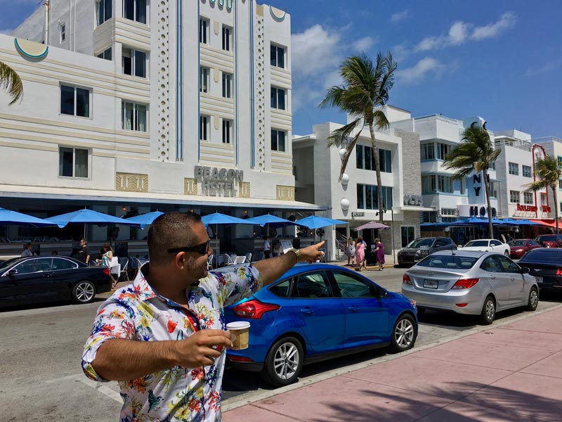 Man pointing outdoors
