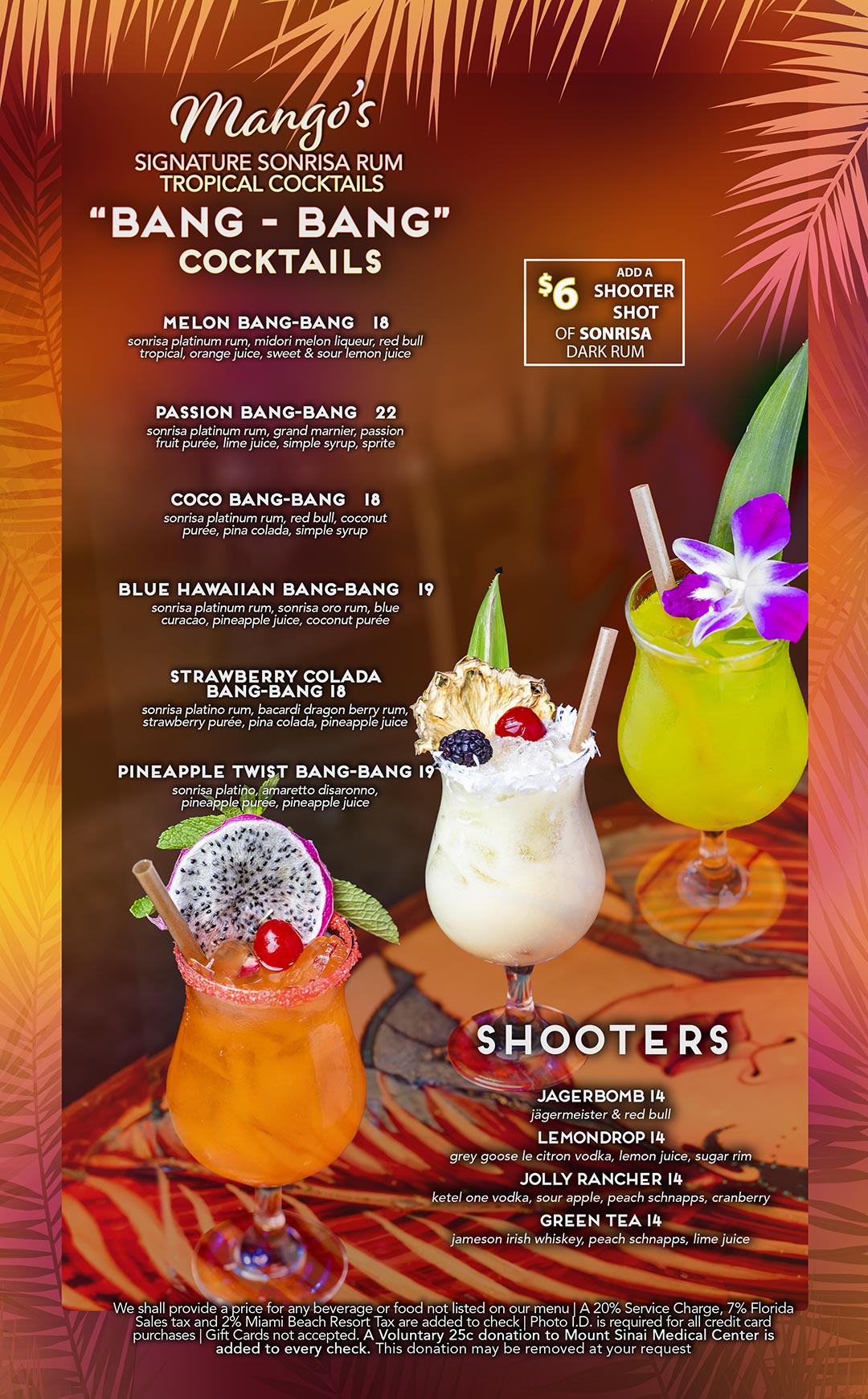 mangos miami food and drinks menu bang bang cocktails